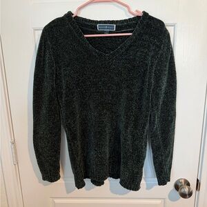 Karen Scott Deep Green V-Neck Sweater